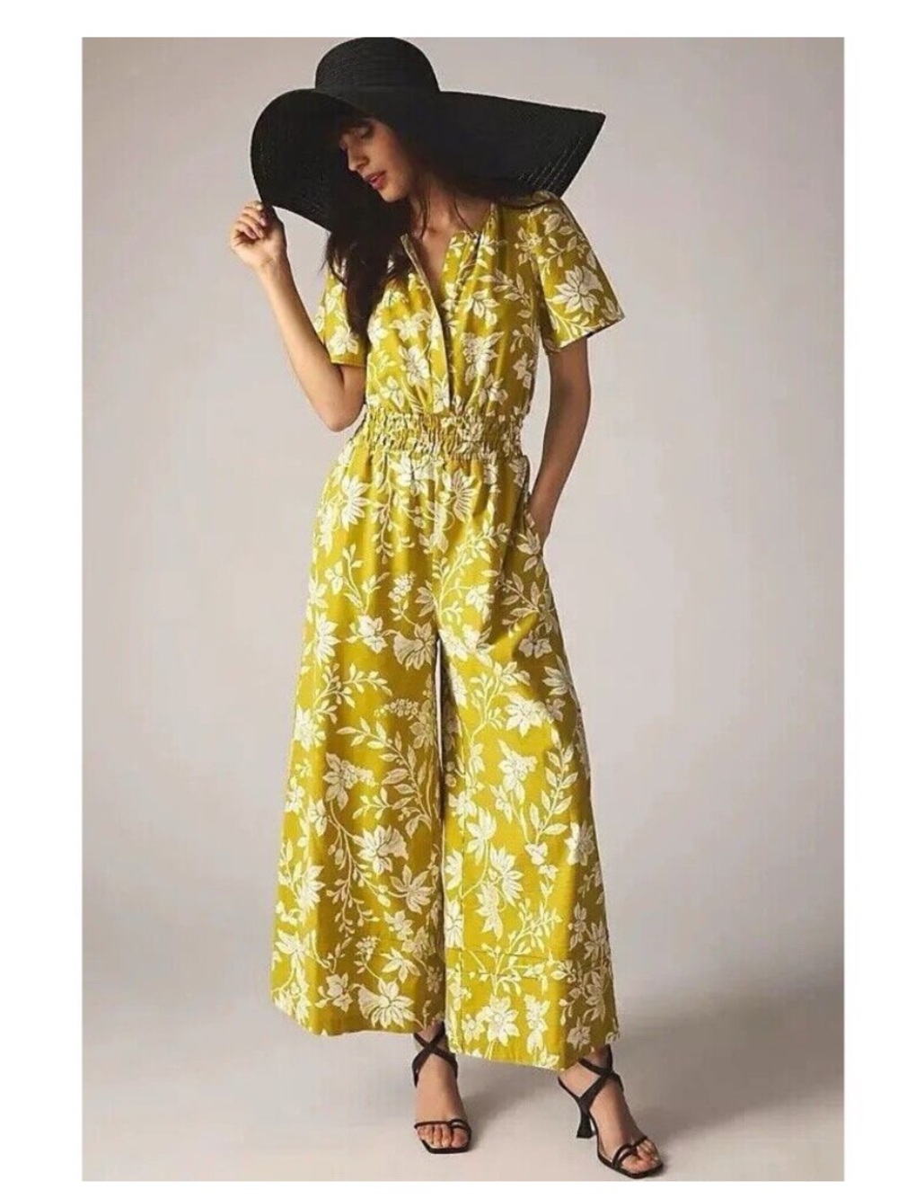 Anthropologie The Somerset Wide-Leg Jumpsuit by Anthropologie Size Medium